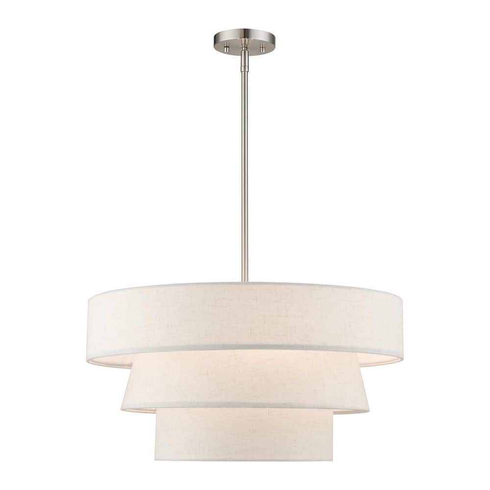 Barbour 4 Light Brushed Nickel Tiered Pendant Chandelier for Dining Rooms with No Bulbs Included price history on PriceWatchPro