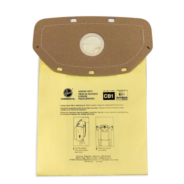 Sealed Collar Allergen Bags (10-Pack), Compatiable with Hoover Commercial 40V Backpack Vacuum Cleaner Model (CH93619)