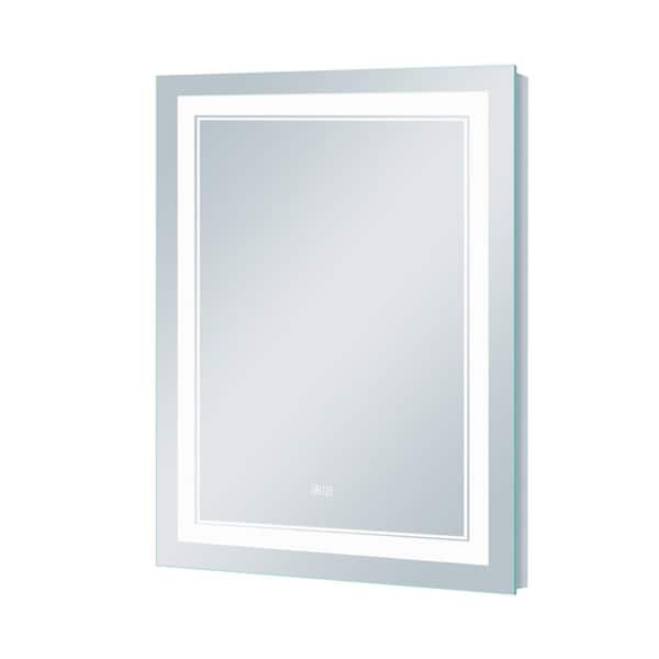 Dovelina 40 in. x 32 in. Modern Rectangle Frameless LED Lighted Bathroom Mirror Vanity Mirror