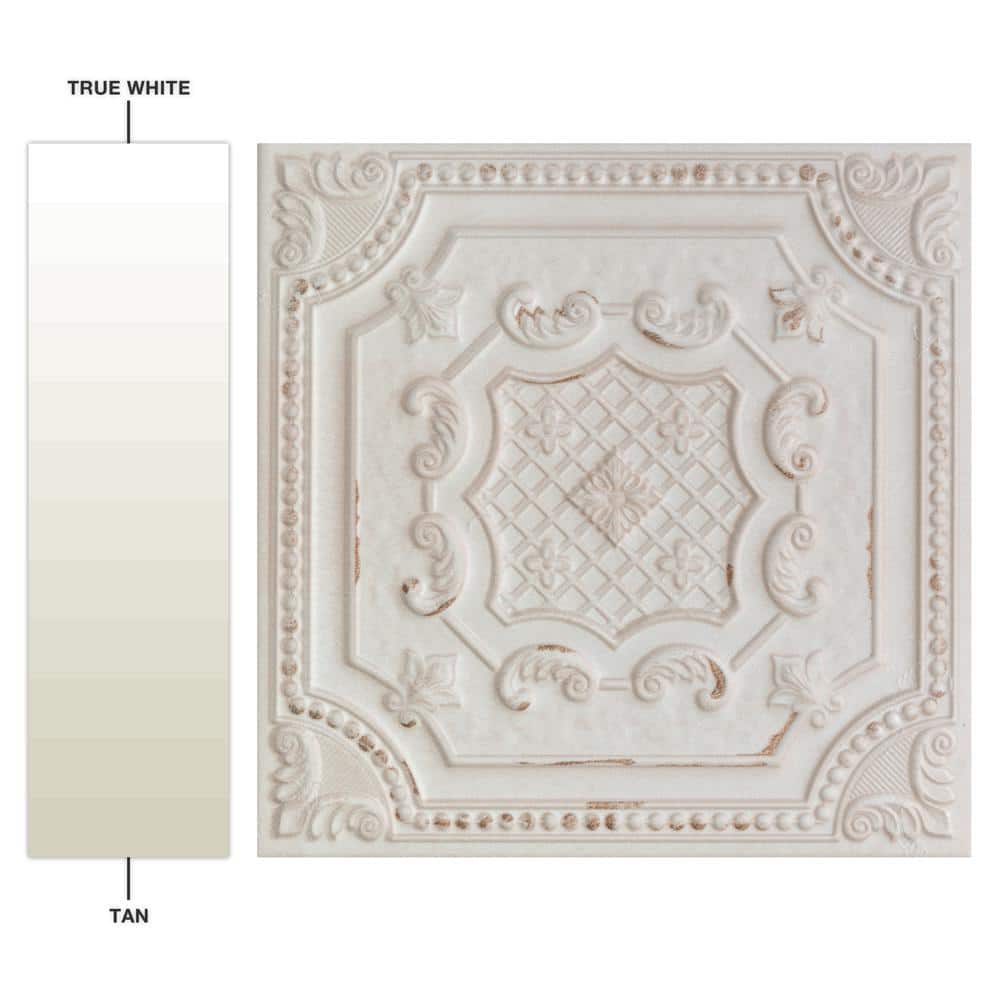 Fitz 8" x 8" White and Brown Ceramic Wall Tile