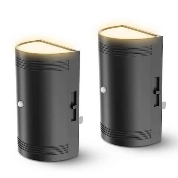 YANSUN 1-Light Motion Sensor Plug-In Night Lights Dusk to Dawn Dimmable 3000K Soft White for Bathroom & Hallway(2-Pack)