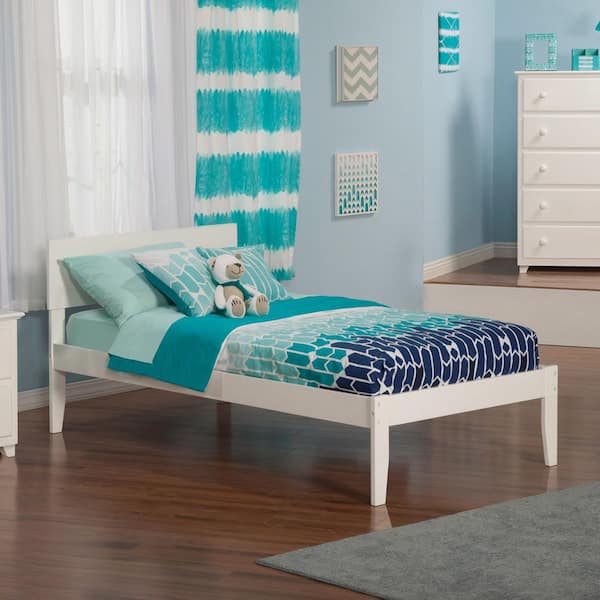 AFI Orlando White Twin Platform Bed with Open Foot Board