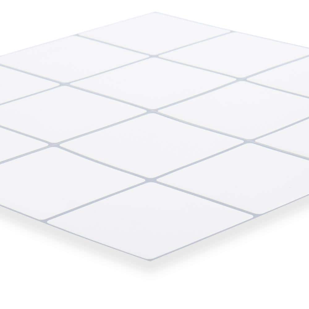 smart tiles Square Veldon 22.29 in x 8.23 in White Peel and Stick  Decorative Kitchen and Bathroom Wall Tile Backsplash (2-Pack) SM1209G-02-QG  - The Home Depot