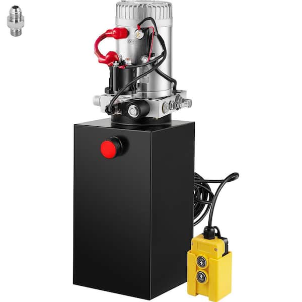 VEVOR 10 qt. Hydraulic Power Unit Single Acting Hydraulic Pump, 12-Volt DC Hydraulic Pump Connector for Dump Trailer Lifting
