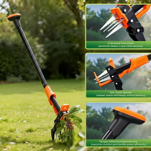 Misopily 39-46 in. Stand Up Weeder with 4-Claw Steel Head
