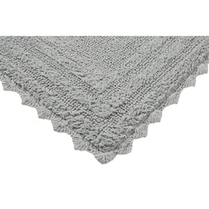 Lilly Crochet Collection 17 in. x 24 in. Gray 100% Cotton Rectangle Bath Rug