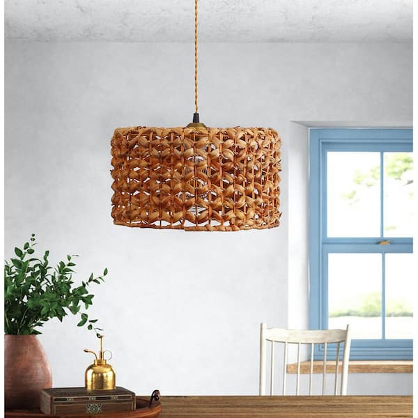 rattan drum pendant