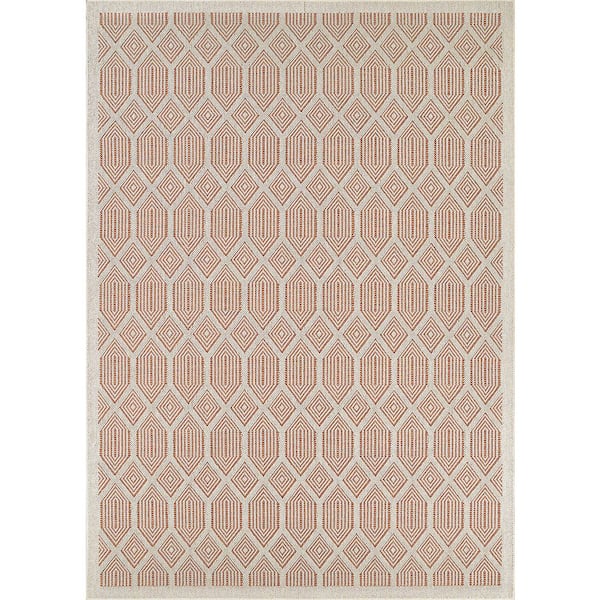 Liguria Rapallo Umber 8 ft. x 10 ft. High-Low Trellis Indoor/Outdoor Area Rug