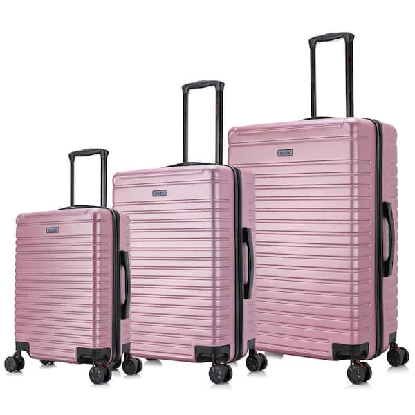 InUSA Deep Lightweight Hardside Spinner 3-Piece Luggage Set 20 in., 24 in., 28 in. in Rose Gold