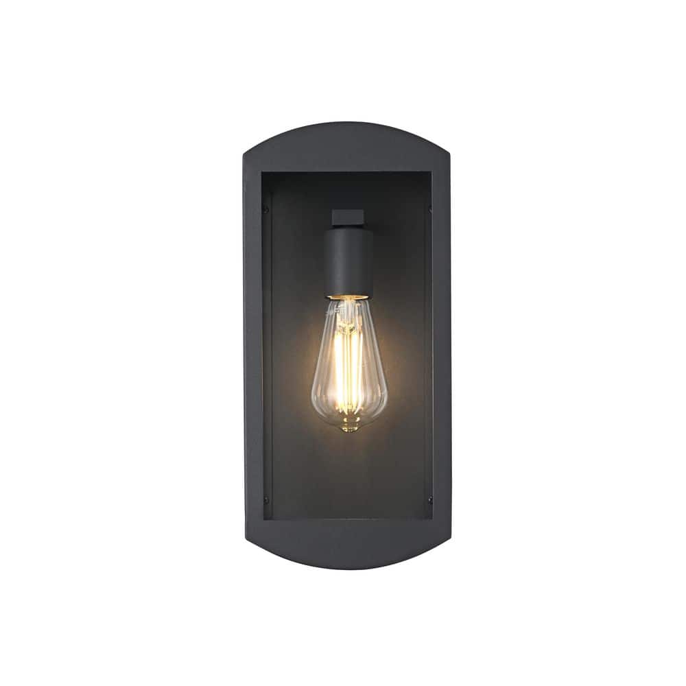 14 in. Black Outdoor Hardwired Wall Sconce with No Bulbs Included price history on PriceWatchPro