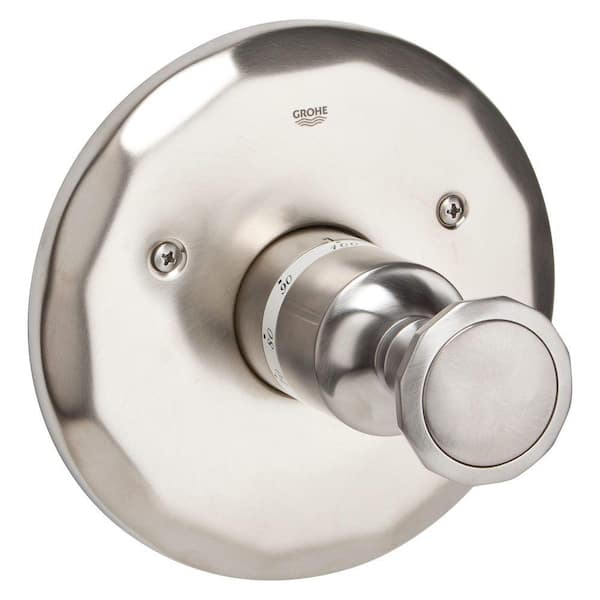 GROHE Kensington Single Handle Grotherm Thermostat Valve Trim Kit in Brushed Nickel (Valve Sold Separately)