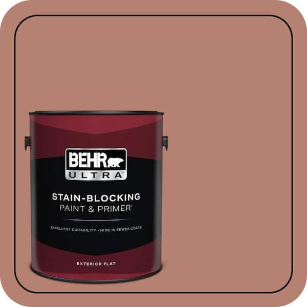 BEHR ULTRA 1 gal. #S180-5 Auburn Glaze Flat Exterior Paint & Primer
