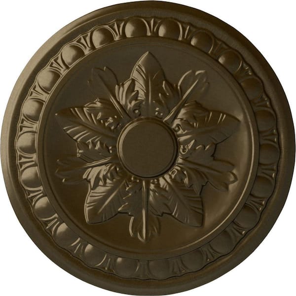 Ekena Millwork 17-3/4" x 1-1/8" Exeter Urethane Ceiling Medallion (Fits Canopies upto 3-1/8"), Brass