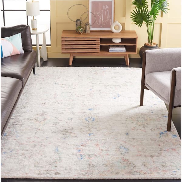 Tribeca 6 ft. x 9 ft. Ivory/Pink Distressed Ornate Area Rug
