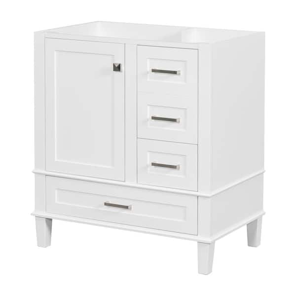 JimsMaison 30 in. W x 17 in. D x 33 in. H Bath Vanity Cabinet without Top in White