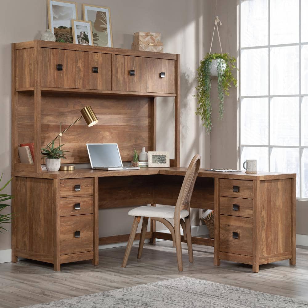 66" Sindoori Mango MDF Laminate Desktop Hutch with 4 Doors