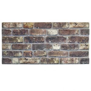Falkirk Uffcott 39.4 in. x 19.7 in. Grey Brown Faux Face Brick Styrofoam 3D Decorative Wall Panel (10-Pack)