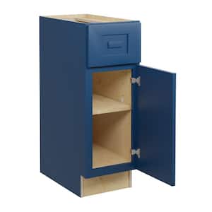 Grayson Mythic Blue Painted Plywood Shaker Assembled 1 Drwr Base Kitchen Cabinet Sf Cl R 12 in W x 24 in D x 34.5 in H
