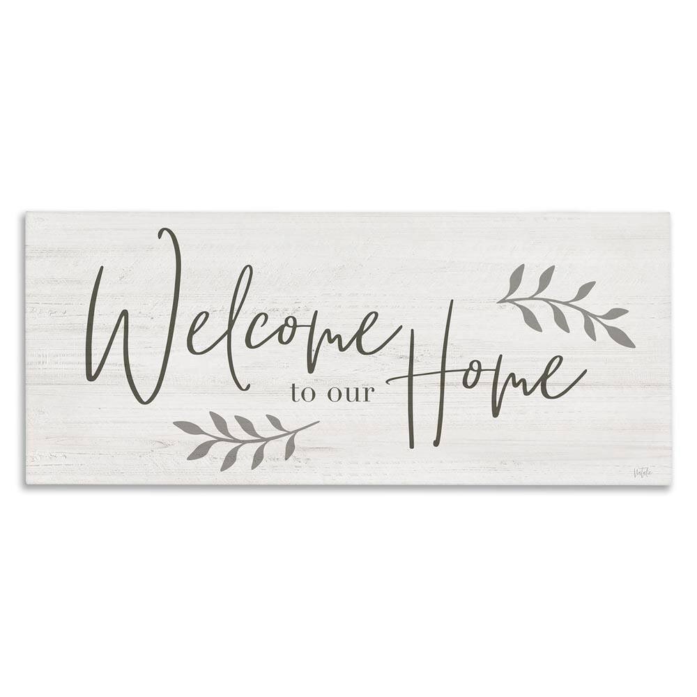 Welcome To Our Home Country Sign by Natalie Carpentieri Unframed Graphic Art Print Typography 24 in. x 10 in. price history on PriceWatchPro