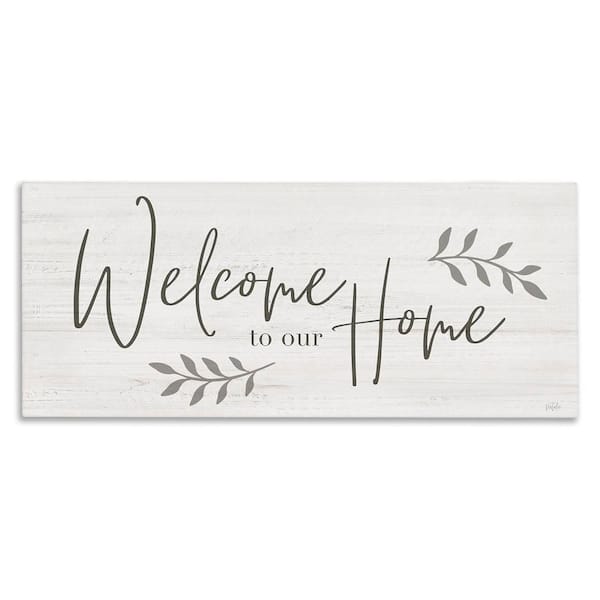 Welcome To Our Home Country Sign by Natalie Carpentieri Unframed Graphic Art Print Typography 30 in. x 13 in.