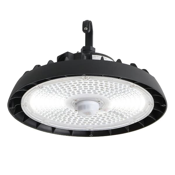 200-Watt Equivalent Integrated LED Motion Sensor Black High Bay Light Indoor/Outdoor UFO Light 26000 Lumens 5000K