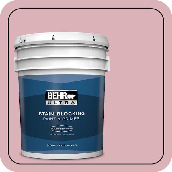 BEHR ULTRA 5 gal. #ICC-54 Peony Extra Durable Satin Enamel Interior Paint & Primer
