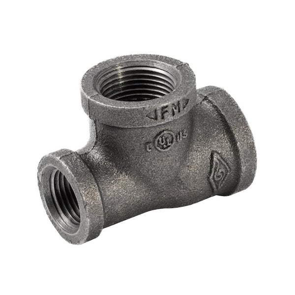 Southland 3/4 in. x 1/2 in. x 3/4 in. Black Malleable FIP x FIP x FIP Reducing Tee Fitting