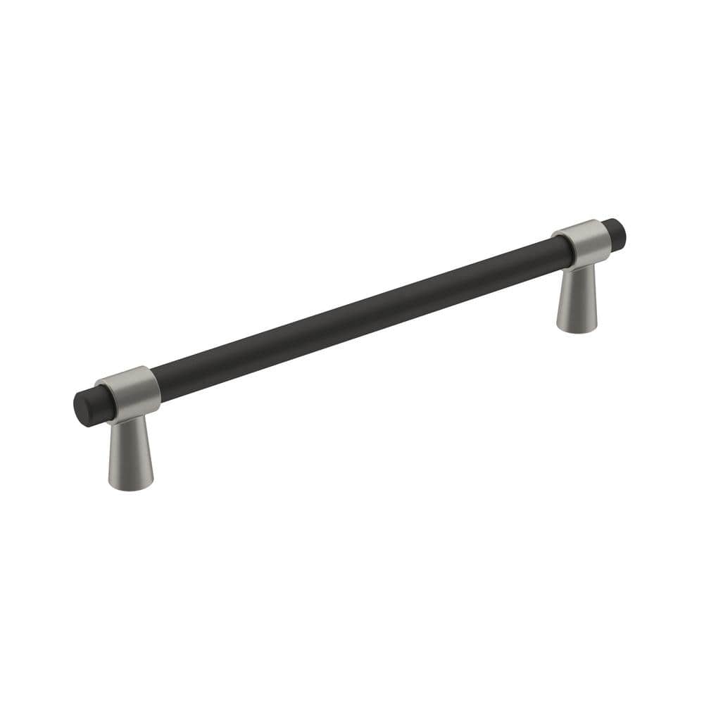 Matte Black and Satin Nickel Modern Cabinet Bar Pull