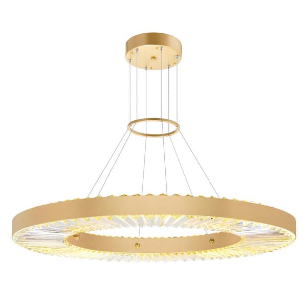 CWI Lighting Bjoux 1 Light Integrated LED Pendant Light With Sun Gold Finish