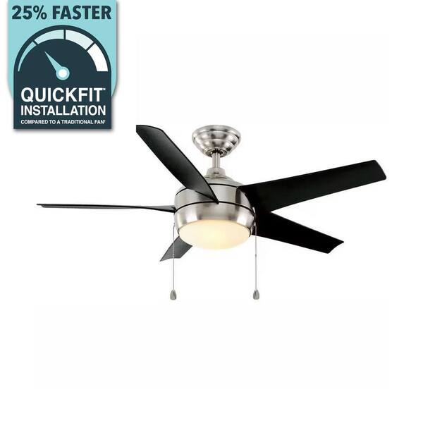 Windward 44 in. LED Brushed Nickel Ceiling Fan with Light Kit