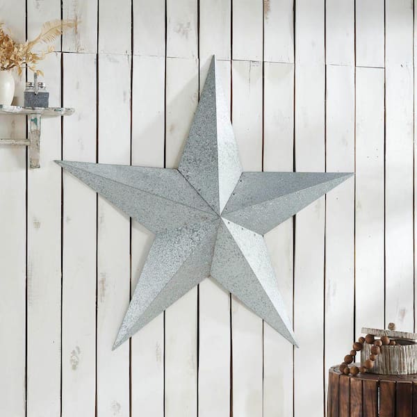 1-Piece 48 in. x 48 in. Grey Galvanized Metal Star Wall Decor