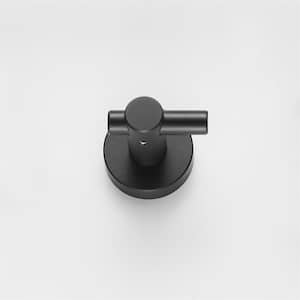 4-Piece Round Base Wall, Wardrobe Bath Hardware Set, Hanging Hook with Screws, Mounting Hardware Included in Matte Black