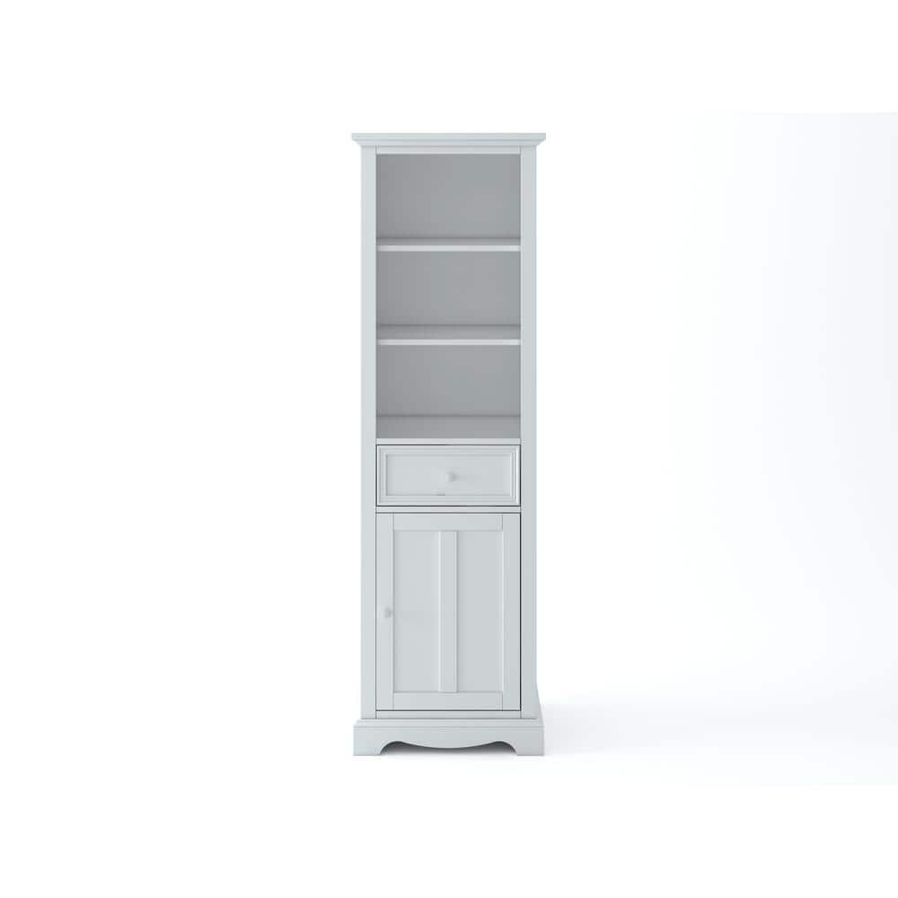 Home Decorators Collection Fremont 20 in. W x 14 in. D x 65 in. H White Freestanding Linen Cabinet