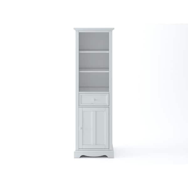 Home Decorators Collection Fremont 20 in. W x 14 in. D x 65 in. H White Freestanding Linen Cabinet