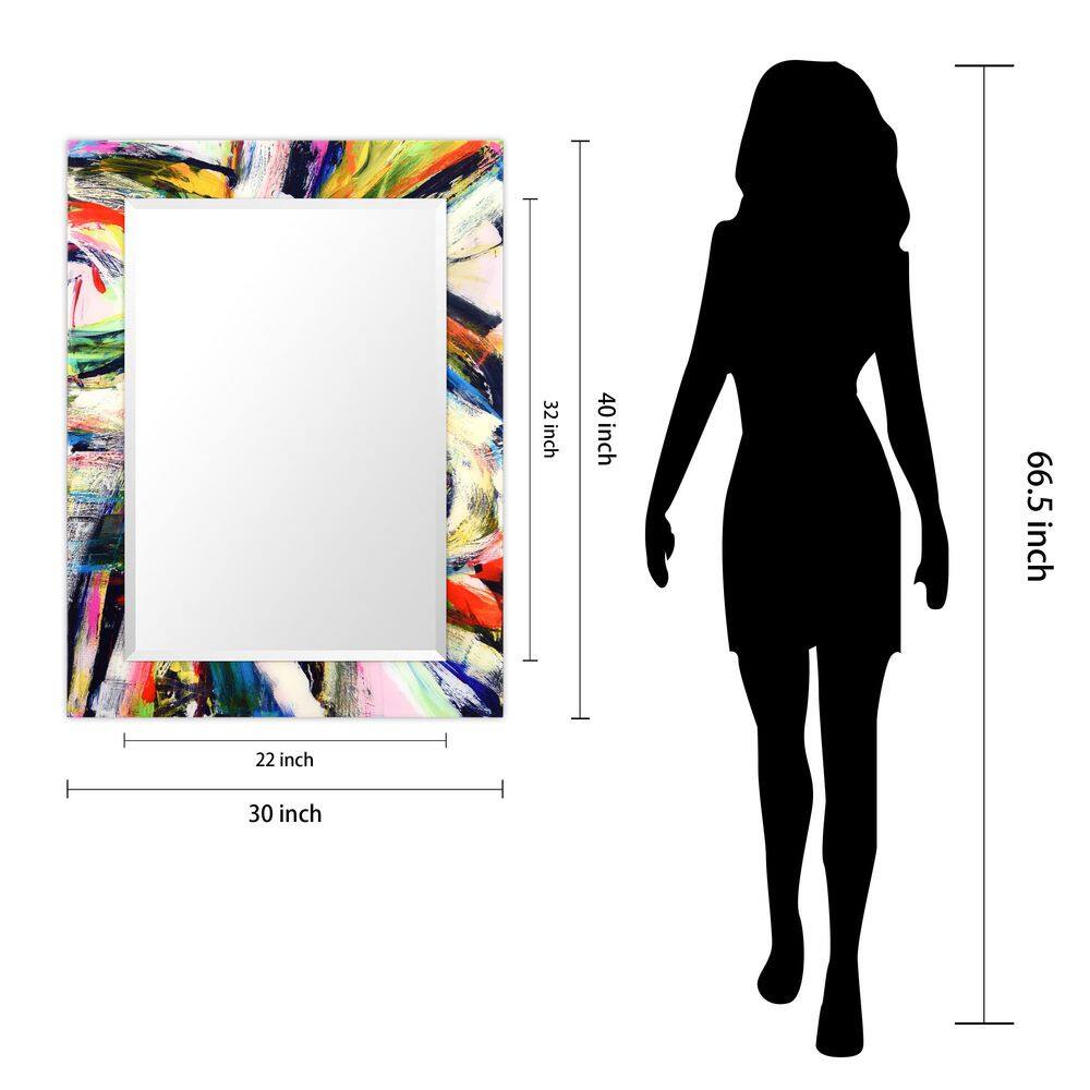 Colorful Rectangular Frameless Wall Mount Vanity Mirror