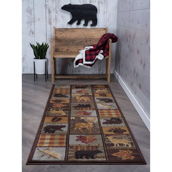 Nature Lodge Multi-Color 3 ft. x 8 ft. Indoor Runner Rug