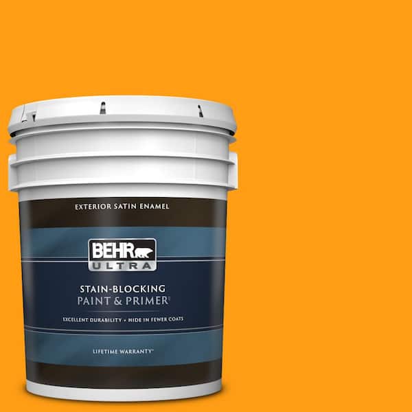 BEHR ULTRA 5 gal. #S-G-290 Orange Peel Satin Enamel Exterior Paint & Primer