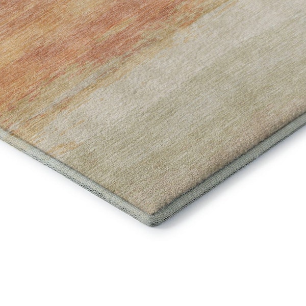 Mayfield Premium Machine Washable Abstract AMF1272 Salmon 5 ft. x 7 ft. 6 in. Area Rug