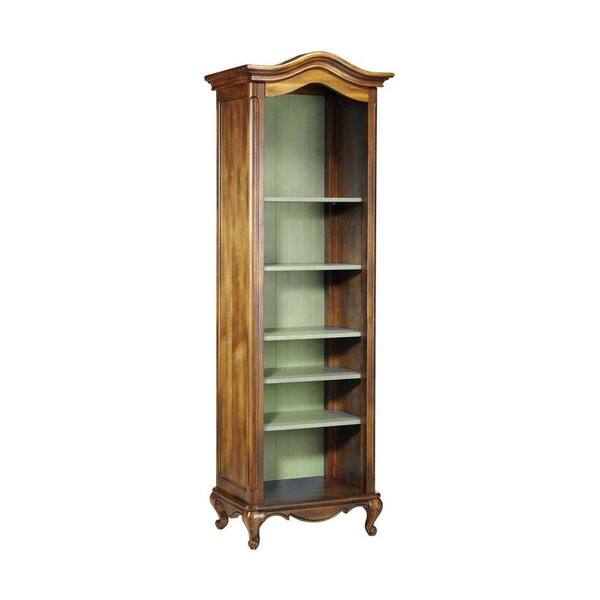 Unbranded Provence Chestnut Green 72 in. H 6-Open Shelf Single Bookcase
