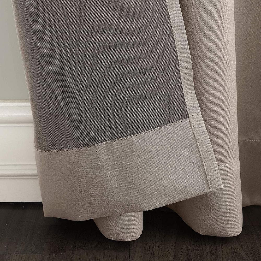 Stone Polyester Room Darkening Rod Pocket Door Curtain Panel