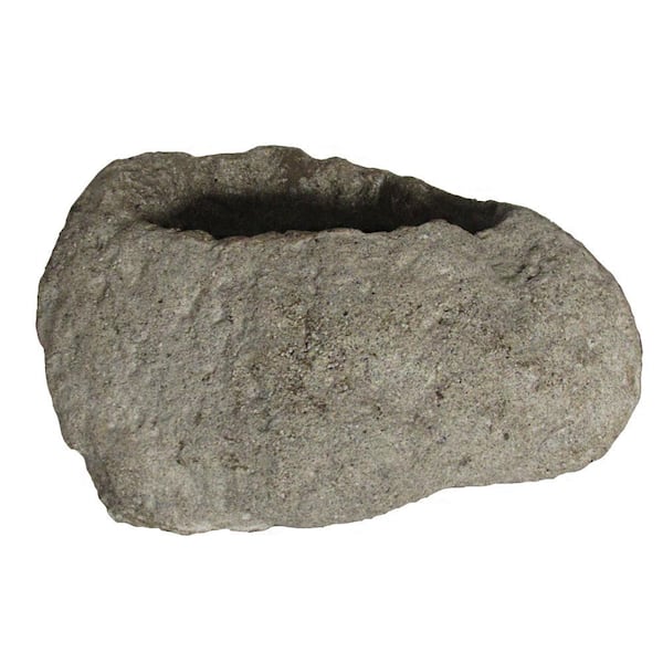 MPG 11 in. x 9 in. Cast Stone Fiberglass Volcanic Rock Planter in Ash