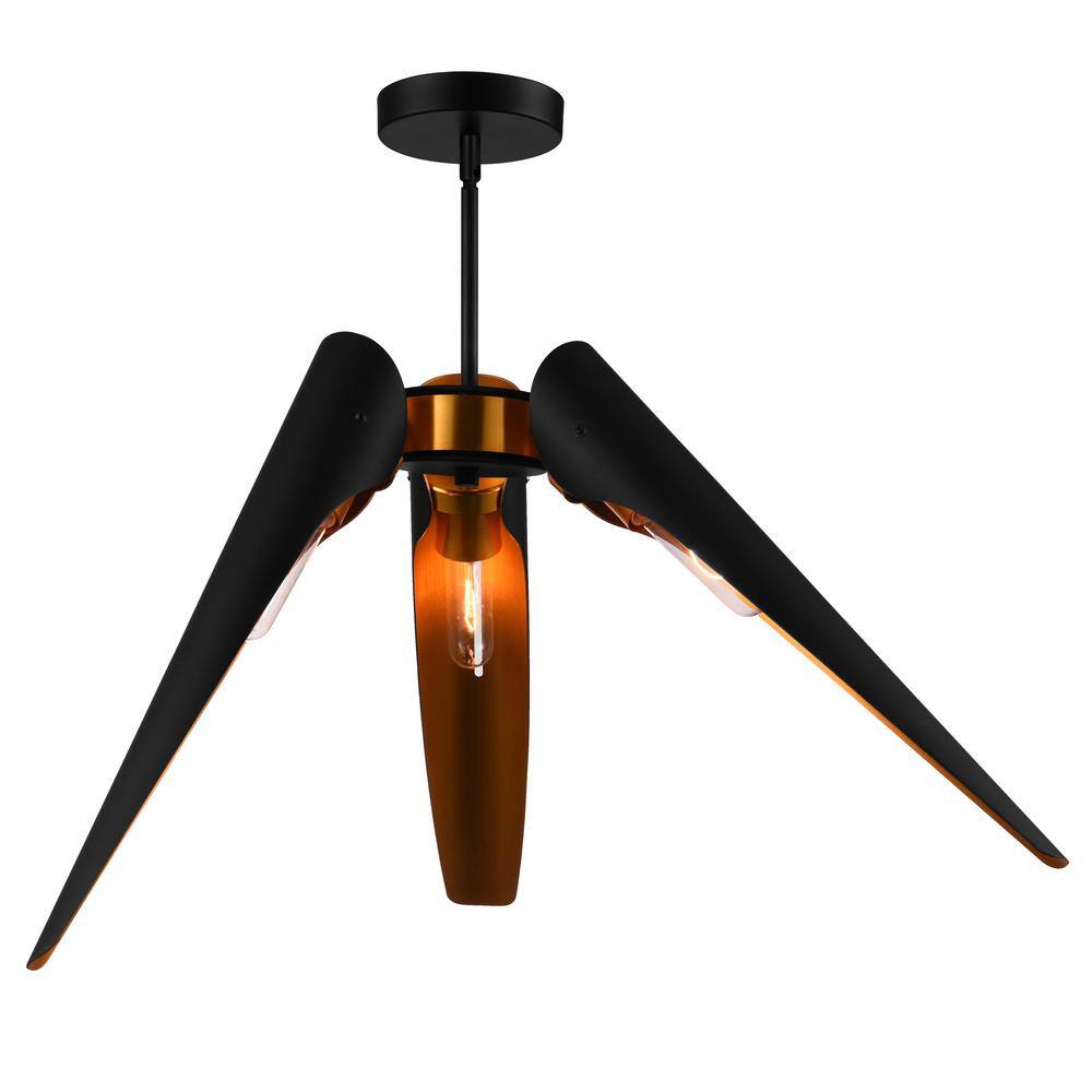 Amar Matte Black 39" Sputnik Transitional Chandelier