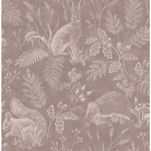 Pink Woodland Mahogany Toile Wallpaper