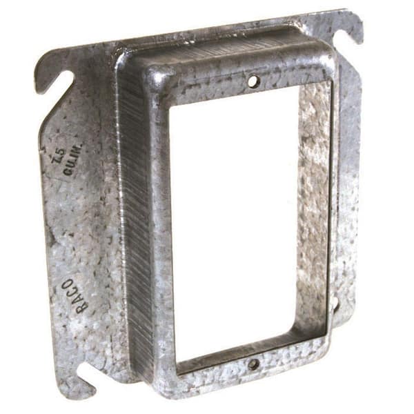 RACO 4 in. W Steel Metallic 1-Gang Single-Device Square Cover, 1/4 in. Raised, 1-Pack