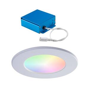 SPEX Lighting - 4 in. WiX Connected Smart Wi-Fi RGB Plus Tunable White Intergrated LED WhiteTrim Slim Recessed Fixture