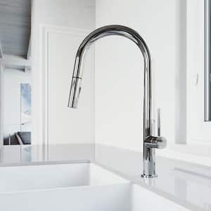 Greenwich Single Handle Pull-Down Sprayer Kitchen Faucet in Chrome