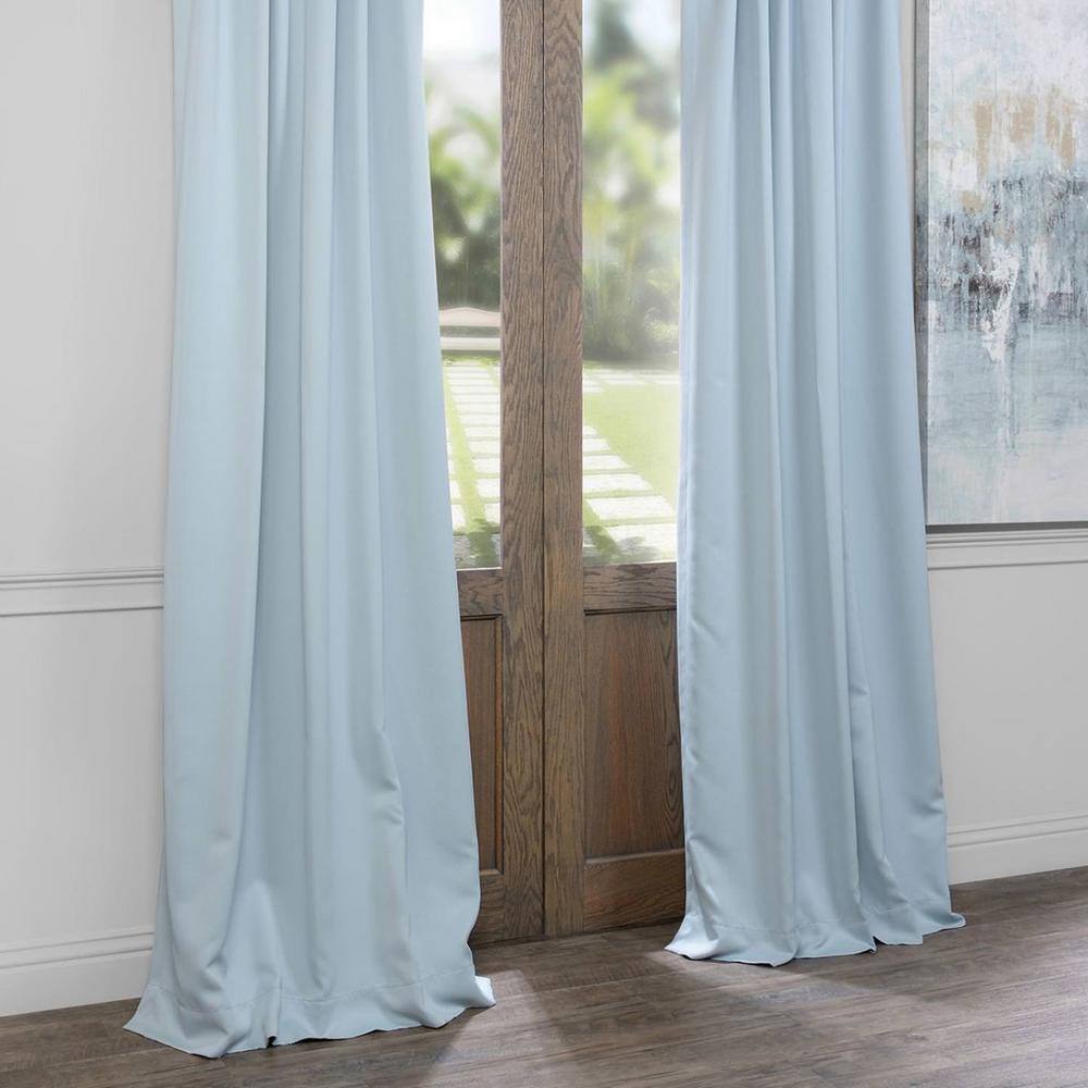 Frosted Blue 63-Inch Blackout Polyester Curtain Panel
