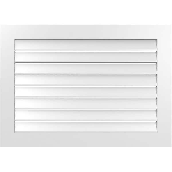 Ekena Millwork 42 in. x 30 in. Vertical Surface Mount PVC Gable Vent: Functional with Standard Frame