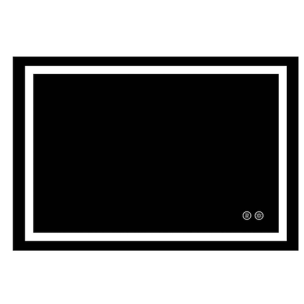 Unbranded 40 in. W x 32 in. H Rectangular Framed Anti-Fog Wall Bathroom Vanity Mirror with Backlit and Front Light