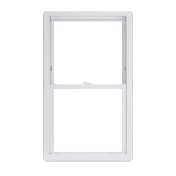 American Craftsman 27.75 in. x 45.25 in. 50 Series Low-E Argon Glass Double Hung White Vinyl Replacement Window, Screen Incl